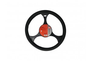 Carpoint Κάλυμμα Τιμονιού Αυτοκινήτου Συνθετικό Ύφασμα Για Τιμόνια Διαμέτρου 37-39cm Μαύρο (2561502)