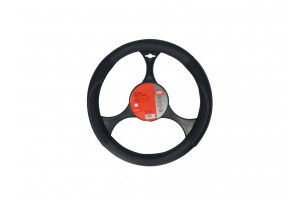 Carpoint Κάλυμμα Τιμονιού Από Δερματίνη (breathable Pu leather) Για Τιμόνια Διαμέτρου 37-39cm Μαύρο (2561508)