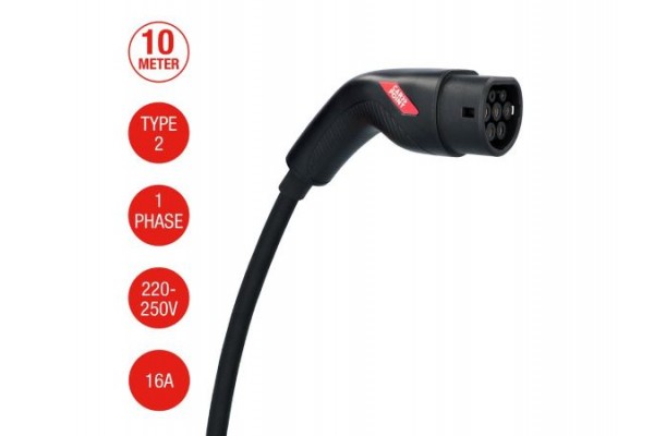 Carpoint Electric Vehicle Charging Cable Type2>2 16A 1ph 10 meter(0290015)