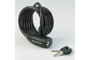 Masterlock Κλειδαριά Ποδηλάτου Συρματόσχοινο 180cm μαύρο,