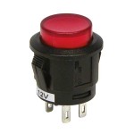 Carpoint Διακόπτης On/Off Αυτοκινήτου 18mm 12V 20A Κόκκινο (0810683)