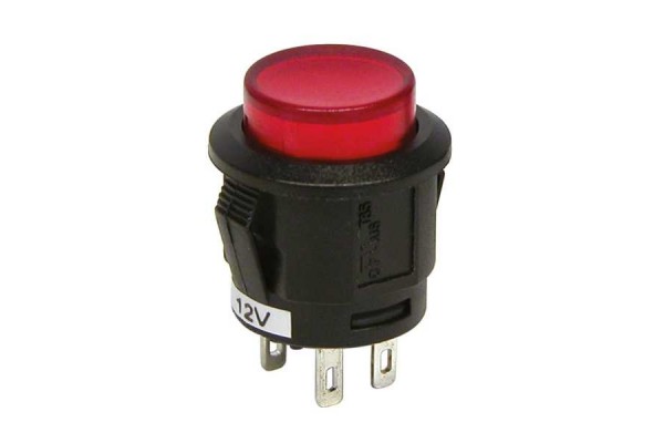 Carpoint Διακόπτης On/Off Αυτοκινήτου 18mm 12V 20A Κόκκινο (0810683)