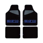 Μοκέτα Μαύρη Με Μπλε Logo 4τμχ Sparco