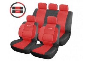 Καλυμματα Σετ Δερματινη Safari 9ΤΕΜ ΜΑΥΡΟ-ΚΟΚΚΙΝΟ