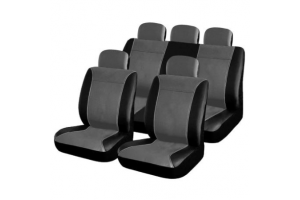 Καλυμματα Σετ Δερματινη Platinum Μαυρο - ΓΚΡΙ, 9ΤΕΜ.