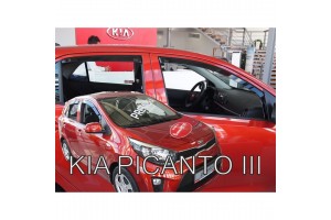 Heko Σετ Ανεμοθραύστες Μπροστινοί και Πίσω για Kia Picanto III 5D 2017 4τμχ