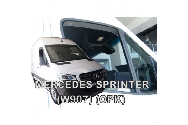 Mercedes Sprinter W907 2D 2018> Κοντο Ζευγαρι Ανεμοθραυστες Van Απο Ευκαμπτο Φιμε Πλαστικο Heko - 2 ΤΕΜ.