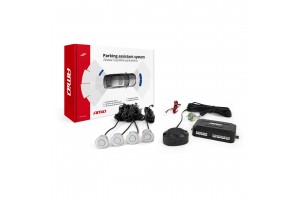 AMiO Σύστημα Παρκαρίσματος 4 Αισθητήρων Ασημί με Buzzer