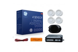 Συστημα Παρκαρισματος 9-15V Με 4 Αισθητηρες (ΛΕΥΚΟ) 18mm Και Buzzer (ΜΟΝΟ ΗΧΟΣ) M-TECH