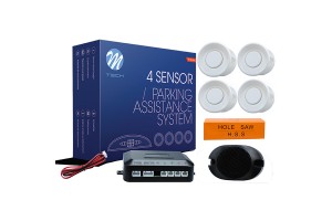 Συστημα Παρκαρισματος 9-15V Με 4 Αισθητηρες (ΛΕΥΚΟ) 21,5mm Και Buzzer (MONO HXOΣ) M-TECH