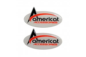 Americat Αυτοκόλλητα Αυτοκινήτου σε Γκρι Χρώμα 2τμχ