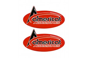 Americat Αυτοκόλλητα Αυτοκινήτου σε Κόκκινο Χρώμα 2τμχ