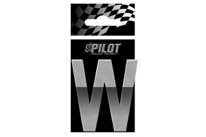 Αυτοκολλητο Γραμμα 3D "W" ΤΥΡΕ-5 56mm