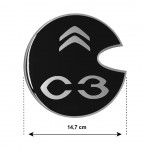 Race Axion Αυτοκόλλητο Σήμα Citroen C3 5D 14.7cm για Τάπα Βενζίνης Αυτοκινήτου σε Μαύρο Χρώμα