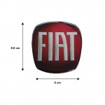 Americat Αυτοκόλλητο Σήμα Fiat 8 x 8.8cm για Πορτμπαγκάζ Αυτοκινήτου σε Κόκκινο Χρώμα