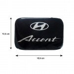 Race Axion Αυτοκόλλητο Σήμα Χρωμίου Hyundai Accent 15.9 x 12.4cm για Τάπα Βενζίνης Αυτοκινήτου