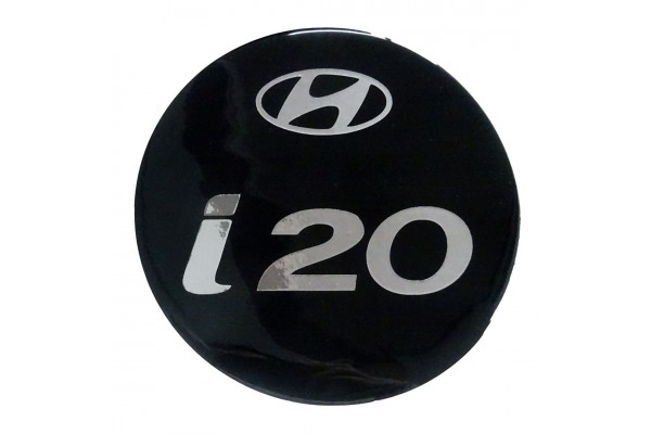 Hyundai i20 5D 2016>2018 Αυτοκολλητο Ταπας Ρεζερβουαρ 14,7 cm ΜΑΥΡΟ/ΧΡΩΜΙΟ Με Επικαλυψη Εποξειδικης Ρυτινης (ΥΓΡΟ ΓΥΑΛΙ) - 1 ΤΕΜ.