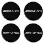 Race Axion Αυτοκόλλητα Σήματα Mercedes AMG 7.2cm για Ζάντες Αυτοκινήτου σε Μαύρο Χρώμα 4τμχ