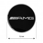 Race Axion Αυτοκόλλητα Σήματα Mercedes AMG 7.2cm για Ζάντες Αυτοκινήτου σε Μαύρο Χρώμα 4τμχ