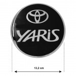 Toyota Yaris 3D/5D 1999>2004 Αυτοκολλητο Ταπας Ρεζερβουαρ 13,1cm ΜΑΥΡΟ/ΧΡΩΜΙΟ Με Επικαλυψη ΕΠΟΞ. Ρυτινης