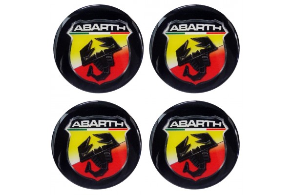 Race Axion Abarth Αυτοκόλλητα Σήματα Χρωμίου 7.2cm για Ζάντες Αυτοκινήτου 4τμχ