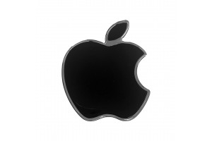Apple Αυτοκολλητο 8,4 X 6,9 cm ΜΑΥΡΟ/ΧΡΩΜΙΟ Με Επικαλυψη Εποξειδικης Ρυτινης (ΥΓΡΟ ΓΥΑΛΙ) - 1 ΤΕΜ.