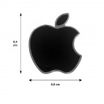 Apple Αυτοκολλητο 8,4 X 6,9 cm ΜΑΥΡΟ/ΧΡΩΜΙΟ Με Επικαλυψη Εποξειδικης Ρυτινης (ΥΓΡΟ ΓΥΑΛΙ) - 1 ΤΕΜ.