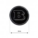 Brabus Αυτοκολλητα Ζαντων Μαυρα Σμαλτου 5,5 cm - 4 ΤΕΜ.