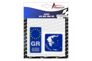 Americat Αυτοκόλλητες Σημαίες Αυτοκινήτου Ελλάδα 2τμχ