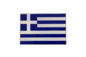 Greece Αυτοκολλητη Ελληνικη Σημαια 10 X 6,8 Cm ΜΠΛΕ/ΛΕΥΚΟ/ΧΡΩΜΙΟ Με Επικαλυψη ΣΜΑΛΤΟΥ- 1 ΤΕΜ.