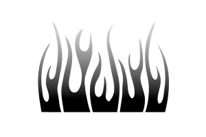 Lampa Type 2 Φλόγα Αυτοκόλλητο Αυτοκινήτου σε Μαύρο Χρώμα