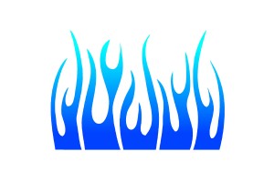 Lampa Type 2 Φλόγα Αυτοκόλλητο Αυτοκινήτου σε Μπλε Χρώμα