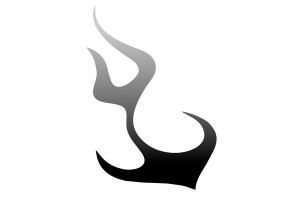 Lampa Αυτοκόλλητο Αυτοκινήτου Type 3 Φλόγα σε Μαύρο Χρώμα