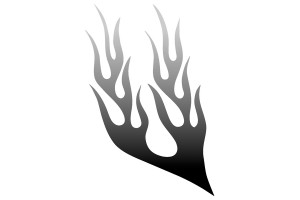 Lampa Αυτοκόλλητο Αυτοκινήτου Type 4 Φλόγα σε Μαύρο Χρώμα