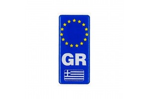 Americat Αυτοκόλλητη Σημαία Αυτοκινήτου GR 9.8 x 7.4cm σε Μπλε Χρώμα