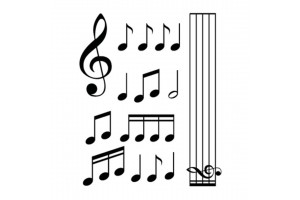 Αυτοκολλητα Νοτες Music (ΦΥΛΛΟ 12 Χ 10 cm) - 15 ΤΕΜ.