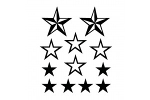 Αυτοκολλητα Αστερια Stars (ΦΥΛΛΟ 12 Χ 10 cm) - 12 ΤΕΜ.