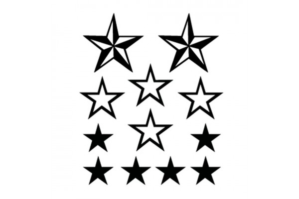 Αυτοκολλητα Αστερια Stars (ΦΥΛΛΟ 12 Χ 10 cm) - 12 ΤΕΜ.