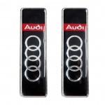 Race Axion Audi Σήματα για Πατάκια Εποξειδικής Ρητίνης Βιδωτά Μαύρο/Κόκκινο/Χρώμιο 2τμχ