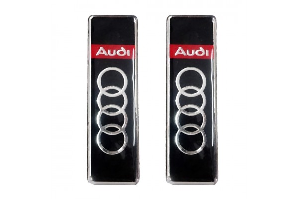 Race Axion Audi Σήματα για Πατάκια Εποξειδικής Ρητίνης Βιδωτά Μαύρο/Κόκκινο/Χρώμιο 2τμχ