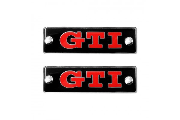Race Axion GTI Σήματα για Πατάκια Εποξειδικής Ρητίνης Βιδωτά Μαύρο/Κόκκινο/Χρώμιο 10x3cm 2τμχ