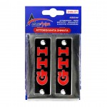 Race Axion GTI Σήματα για Πατάκια Εποξειδικής Ρητίνης Βιδωτά Μαύρο/Κόκκινο/Χρώμιο 10x3cm 2τμχ