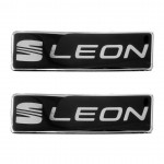 Race Axion Seat Leon Σήματα για Πατάκια Εποξειδικής Ρητίνης Βιδωτά Μαύρο/Χρώμιο 2τμχ