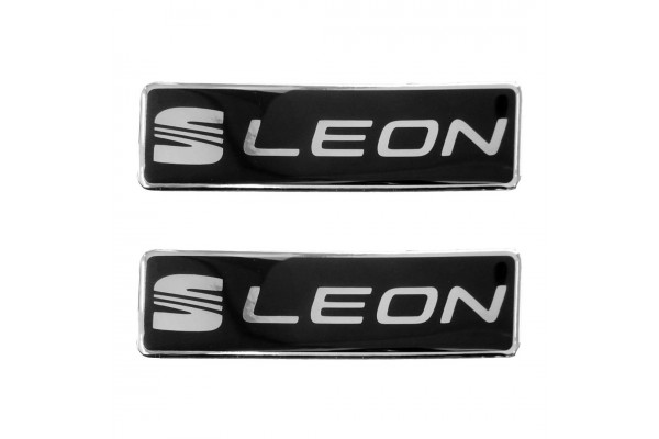 Race Axion Seat Leon Σήματα για Πατάκια Εποξειδικής Ρητίνης Βιδωτά Μαύρο/Χρώμιο 2τμχ