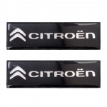 Race Axion Citroen Σήματα για Πατάκια Εποξειδικής Ρητίνης Βιδωτά Μαύρο/Χρώμιο 10x3cm 2τμχ