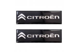 Race Axion Citroen Σήματα για Πατάκια Εποξειδικής Ρητίνης Βιδωτά Μαύρο/Χρώμιο 10x3cm 2τμχ
