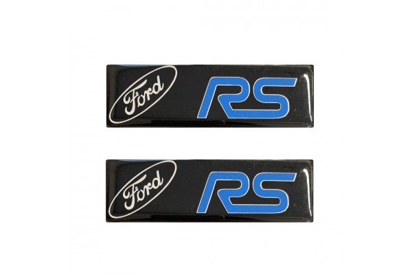 Ford RS Σηματα Βιδωτα 10 Χ 3 cm Εποξειδικης Ρυτινης (ΥΓΡΟ ΓΥΑΛΙ) Σε ΜΑΥΡΟ/ΧΡΩΜΙΟ/ΜΠΛΕ Με Logo Για Πατακια - 2 ΤΕΜ.