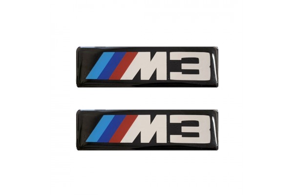 M3 (BMW) Σηματα Βιδωτα 10 Χ 3 cm Εποξειδικης Ρυτινης (ΥΓΡΟ ΓΥΑΛΙ) Σε ΜΑΥΡΟ/ΧΡΩΜΙΟ Για Πατακια - 2 ΤΕΜ.