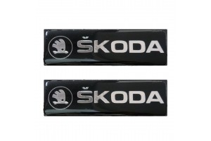Skoda Σηματα Βιδωτα 10 Χ 3 cm Εποξειδικης Ρυτινης (ΥΓΡΟ ΓΥΑΛΙ) Σε ΜΑΥΡΟ/ΧΡΩΜΙΟ Για Πατακια - 2 ΤΕΜ.