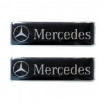 Mercedes Σηματα Βιδωτα 10 Χ 3 cm Εποξειδικης Ρυτινης (ΥΓΡΟ ΓΥΑΛΙ) Σε ΜΑΥΡΟ/ΧΡΩΜΙΟ Για Πατακια - 2 ΤΕΜ.